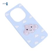 قاب آکواریومی Redmi Note 14 Pro 5G رنگ آبی پاستلی با طرح ابر و ستاره‌های متحرک.