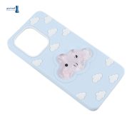 قاب آکواریومی ابری آبی پاستلی شیائومی Redmi Note 13 4G با طرح ابر خندان مایع متحرک.