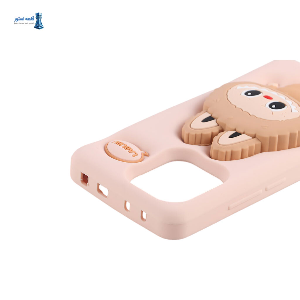 قاب Labubu شیائومی Note 13 4G گلبهی ضد ضربه با پاپسوکت طرح برجسته.