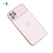 قاب لوکس فریم براق آیفون 11 پرو مکس طلایی، قاب Auto Focus اورجینال iPhone 11 Pro Max محافظ لنزدار.