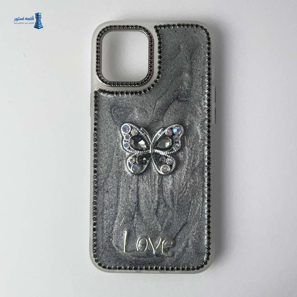 قاب گوشی iPhone 12 Pro Max برند TOP طرح پروانه اکلیلی مدل Love