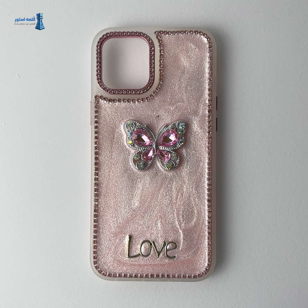 قاب گوشی iPhone 12 Pro Max برند TOP طرح پروانه اکلیلی مدل Love